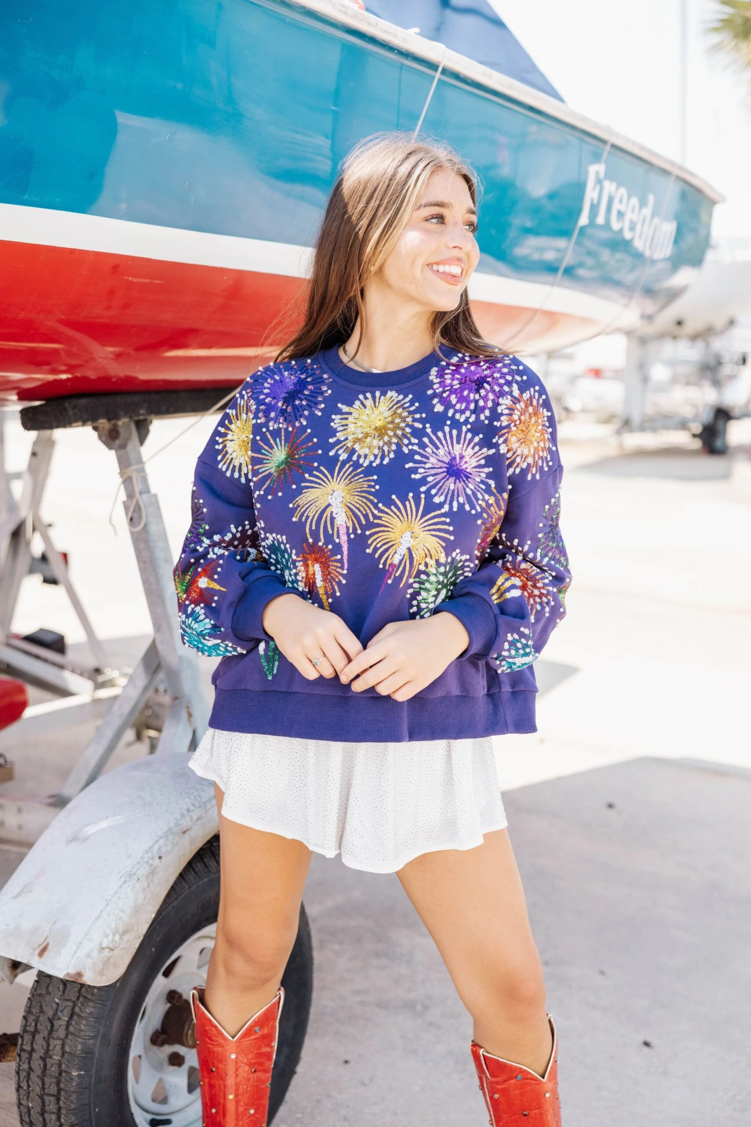 Navy Firework Sweatshirt 2 Navy Firework Sweatshirt - Image 2