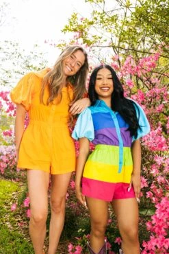 Queen Of Sparkles Rainbow Tier Sequin Sleeve Romper -Queen of Sparkles soelstudio QOSMarch2023 130