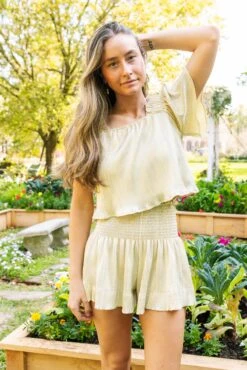 Queen Of Sparkles Yellow & Silver Ribbed Swing Short -Queen of Sparkles soelstudio QOSMarch2023 277