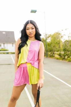 Queen Of Sparkles Lime/Bubblegum Active Rhinestone Short -Queen of Sparkles soelstudio QOSMarch2023 359 5548b551 416b 46dd a855 a5fb370ab9f9