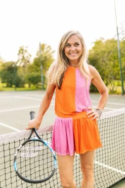 Queen Of Sparkles Orange & Bubblegum Active Rhinestone Short -Queen of Sparkles soelstudio QOSMarch2023 364 02d51bc3 1559 40eb 9c4c fc2c203e2330