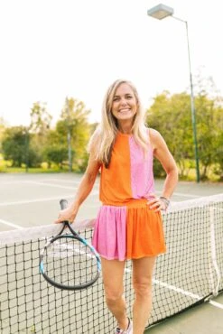 Queen Of Sparkles Orange & Bubblegum Active Rhinestone Short