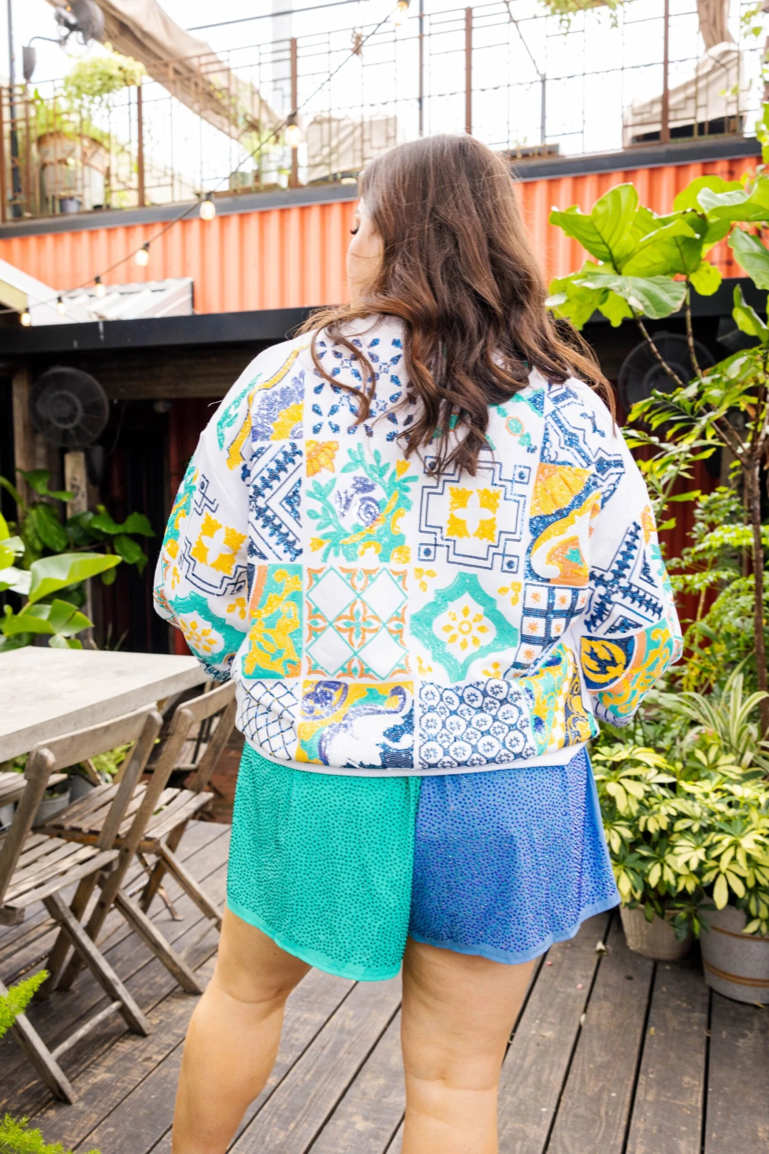 White Italian Tile Sweatshirt 3 White Italian Tile Sweatshirt - Image 3