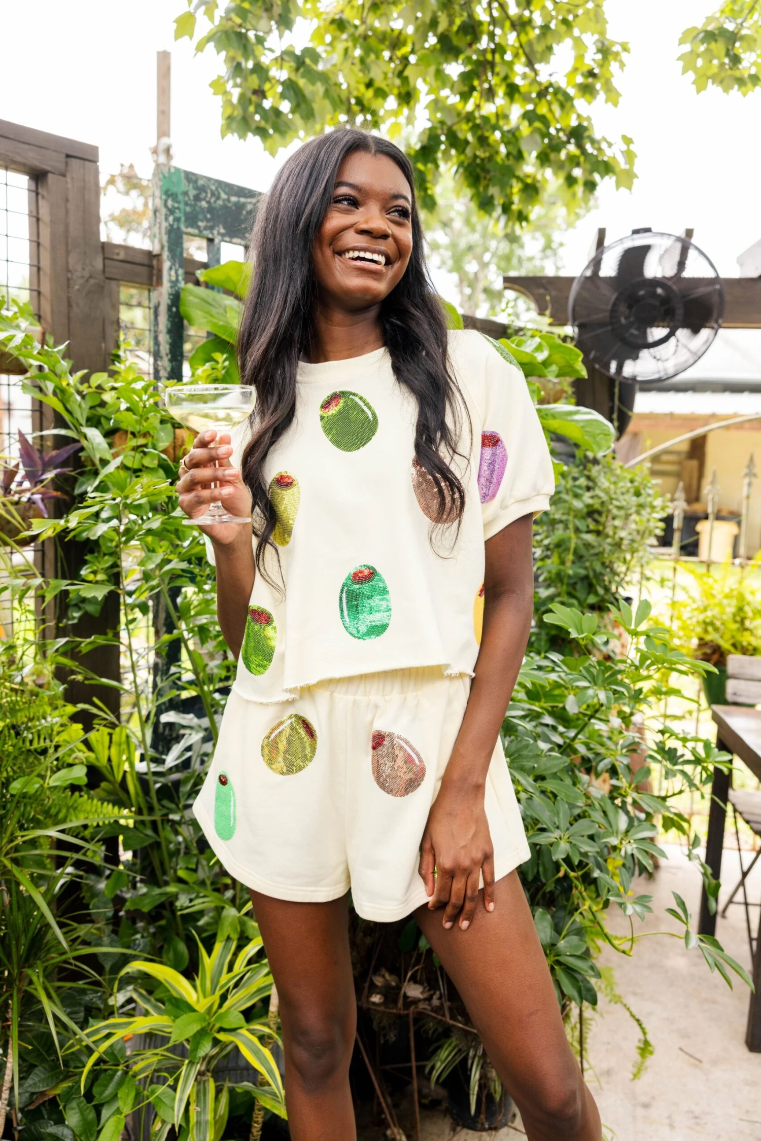 Ivory Multi Olive Short Sleeve Top 4 Ivory Multi Olive Short Sleeve Top - Image 4