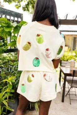 Ivory Multi Olive Short Sleeve Top 6 Ivory Multi Olive Short Sleeve Top -Queen of Sparkles soelstudio QOS JUNE 203