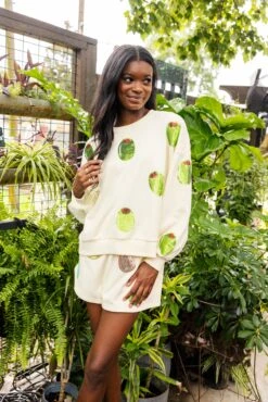 Ivory Olive All Over Sweatshirt 5 Ivory Olive All Over Sweatshirt -Queen of Sparkles soelstudio QOS JUNE 214