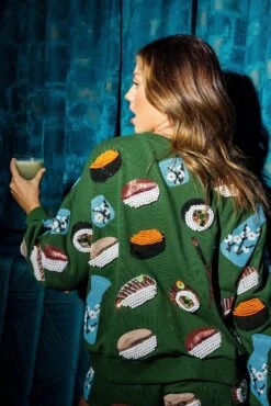Dark Green Sushi Sweatshirt -Queen of Sparkles soelstudio QOS JUNE 4792 f38682d5 5ba6 4ed3 add0 7cec079cec46