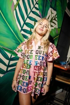 Pink Collar Rainbow Queen Romper -Queen of Sparkles soelstudio QOS JUNE 615